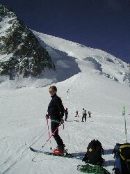 Aufstieg vom Col du Midi zum Mont Blanc du Tacul 4.248m